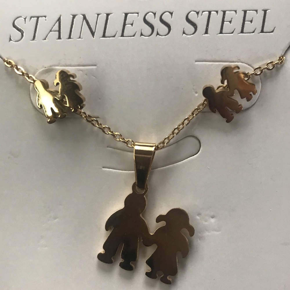 Necklace and earrings Stainless Steel set